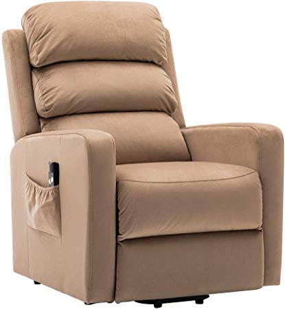 Bonzy Home Power Lift Recliner Chair Single Recliner Chair Living Room Sofa Recliner Electric Soft Fabric Recliner Chair Remote Control Chair