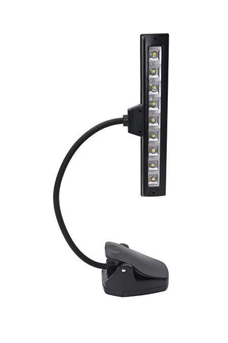 Karlling Portable Clip On Adjustable Neck Music Light Stand 9 LEDs Orchestra Lamp Reading Light USB Book Lights