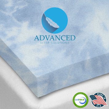 Gel Memory Foam Topper, Twin Size 2 Inch Thick, Ultra-Premium Gel-Infused Memory Foam Mattress/Bed Topper for Cooling, Conforming, and Comfort. Made in The USA