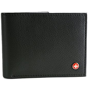 Alpine Swiss Men's RFID Blocking Leather Multi Card High Capacity Bifold Wallet