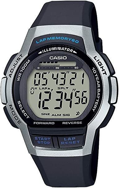 Casio Men's Solar Powered Quartz Fitness Watch with Resin Strap, Black, 23.6 (Model: WS-1000H-1A2VCF)