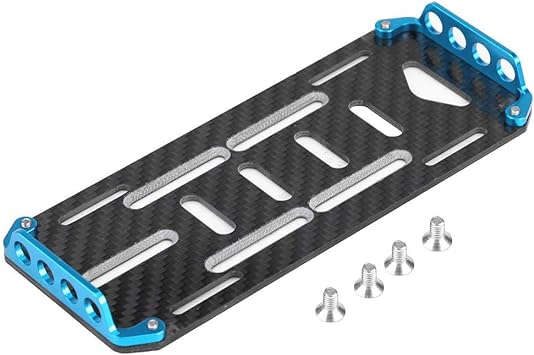 RC Battery Mount Plate, Carbon Fiber Battery Mount Plate for Axial SCX10 CC01 F350 D90 1/10 Scale RC Car Accessories(Blue)