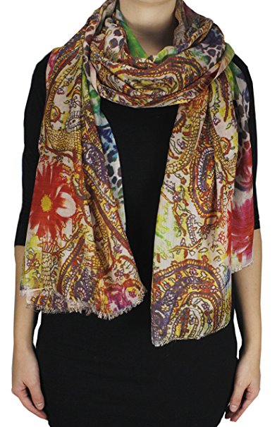 Peach Couture Womens Soft Fashion Artistic Digital Print Long Scarf Wrap Shawl