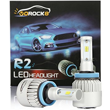 R2 CSP Seoul H11 H8 H9 8000LM LED Headlight Conversion Kit, Low beam headlamp, Fog Driving Light, HID or Halogen Head light Replacement, 6500K Xenon White, 1 Pair- 1 Year Warranty
