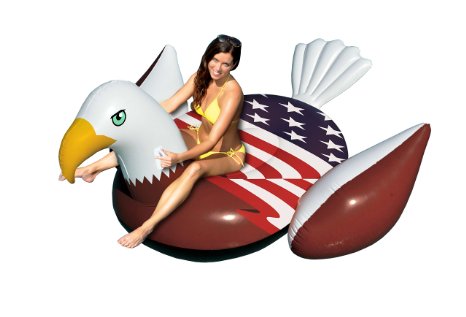 Giant Rideable Patriotic American Bald Eagle Inflatable Swimming Pool Float