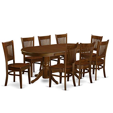 East West Furniture VANC9-ESP-W 9-Piece Dining Table Set