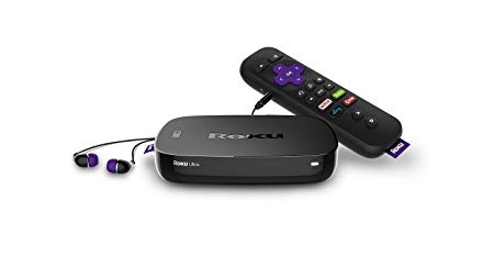 Roku Ultra - HD and 4K UHD Streaming Media Player with HDR, Enhanced Remote with Voice Search