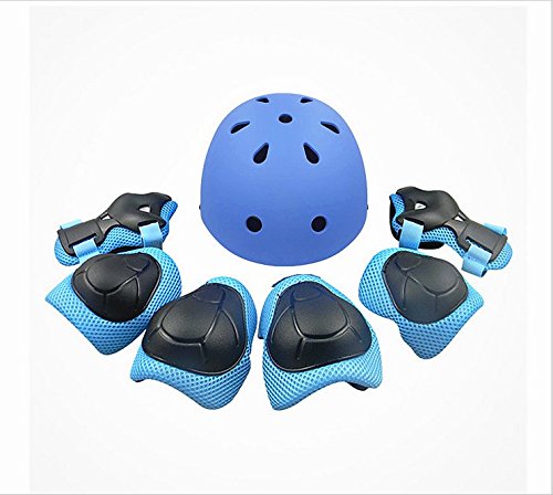 Child Multi-Sport Helmet With Knee Pads Elbow Wrist Protection Set for Skateboard Cycling Skate Scooter