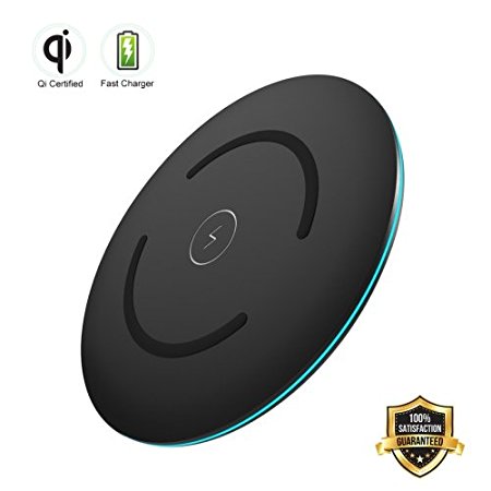 Fast Wireless Charger, MelkTemn 10W Wireless Charging Pad for iPhone X/iPhone 8/8 Plus, Samsung Galaxy Note 8/Note 5/S8/S8 /S7 Edge/S6 Edge  and Other Qi Enabled Device (BLACK)
