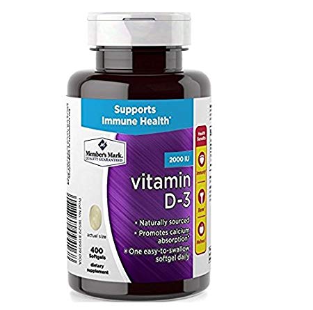 Member's Mark Vitamin D-3 2000 IU, 400 Softgels Dietary Supplement