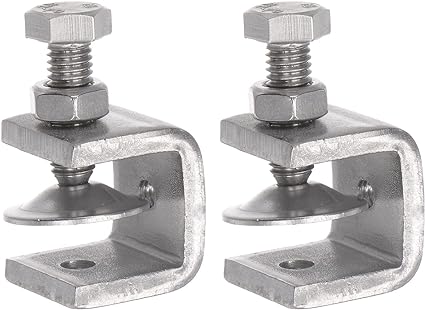 uxcell Stainless Steel C-Clamp with 20mm Wide Jaw Opening for Woodworking Welding Building Household Mount 2 Pcs