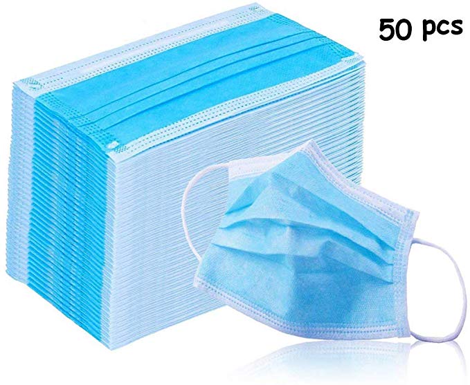 50Pcs Medical Masks,Protective n95 Dustproof Mask-Reusable PM2.5 Face Mask for Pollen, Smoke, Dust and Germs Outdoor