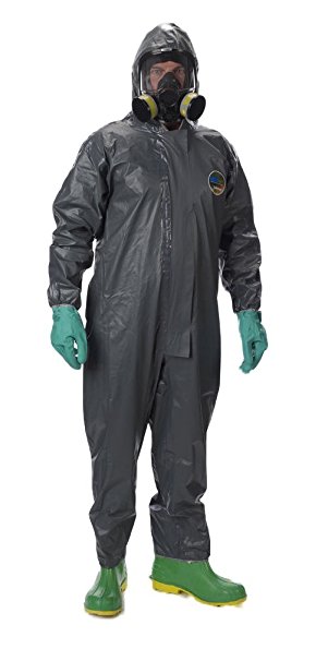 Lakeland Pyrolon CRFR Flame-Resistant Disposable Coverall with Hood, Elastic Cuff, 2X-Large, Slate Gray (Case of 6)