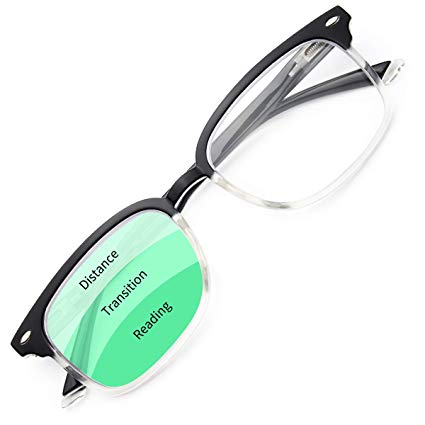 Gaoye Progressive Multifocus Reading Glasses Blue Light Blocking for Women Men,No Line Multifocal Readers with Spring Hinge