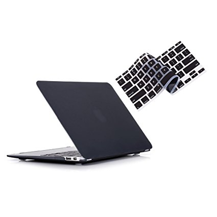 Ruban - Air 11-inch 2 in 1 Soft-Touch Hard Case Cover and Keyboard Cover for Macbook Air 11.6" Models: A1370 / A1465 - Black