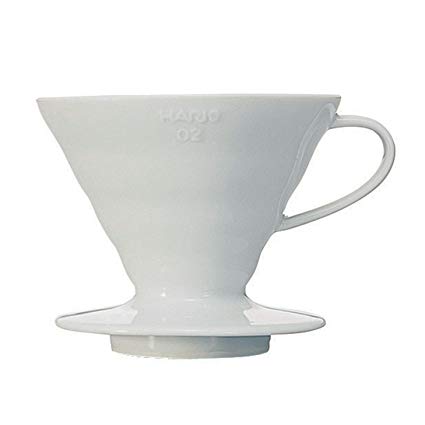 Hario V60 Ceramic Coffee Dripper, Size 02, White (Renewed)