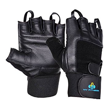 #1 Weightlifting Gloves for Men & Women - Weight lifting Gloves with Wrist Support to Avoid Injury - Weightlifting, Crossfit, Cycling, Rock Climbing and Gym Workout - Premium Quality Soft Leather with Extra Padded Cushioning, Easy Pull-Off Finger Hooks, Double Stitched Leather Palm with Breathable Mesh