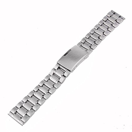 Neewer 22mm Stainless Steel Bracelet Watch Band Strap with Flat Ends -Silver