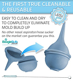 Baby Nose Suction Nasal Aspirator & Booger Snot Sucker for Infants, Toddlers, and Adults - Cleanable and Reusable Baby Bulb Syringe - Hospital Medical Grade Nose Suction - 2 Ounce with Brush