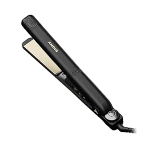 Andis 67615 Professional High Heat 1-inch Ceramic Tourmaline Ionic Flat Iron - Fast, Frizz-Free Ceramic Hair Straightener, Gentle Glide for Waves, Curls, and Smooth Hair, Black/Gold