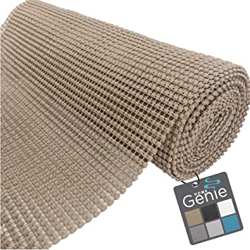 HOME GENIE Original Drawer and Shelf Liner, Non Adhesive Roll, 12 Inch x 20 FT, Durable and Strong, Grip Liners for Drawers, Shelves, Cabinets, Pantry, Storage, Kitchen and Desks, Light Taupe