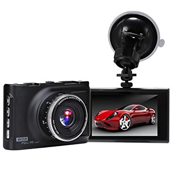 MEIBEI 3'' LCD FHD 1080P Car Dash Cam 170 Degree Car DVR Video Recorder with G-sensor, Loop Recording and Motion Detection