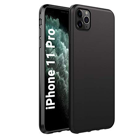 EasyAcc Slim Case for iPhone 11 Pro, Matte Black Ultra Thin Fit TPU Phone Cases Finish Profile Soft Back Protective Cover Compatible with iPhone 11 Pro 2019 5.8 inch