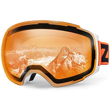 Zionor X4 Ski Snowboard Snow Goggles Magnet Dual Layers Lens Spherical Design Anti-Fog UV Protection Anti-Slip Strap for Men Women