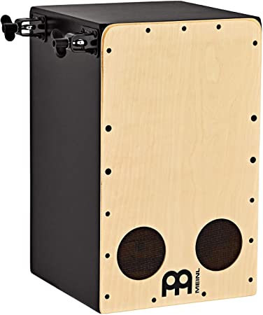 Meinl Percussion Cocktail Cajon with Pickups and Three Accessory Mounts — MADE IN EUROPE — Forward Facing Ports and No Snares for Enhanced Bass, Includes Pedal Attachment, 2-YEAR WARRANTY (PBASSCAJ)