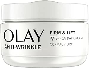 Olay Anti-Wrinkle Firm & Lift Day Cream With SPF15, Helps To Visibly Reduce Fine Lines & Wrinkles And Protects Against Premature Signs Of Ageing,50ml