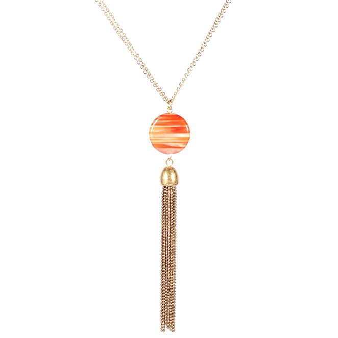 Agate Bohemian Jewelry For Women Mosong Jewels Long Tassel Pendant Necklace