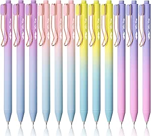 Mr. Pen- Retractable Gel Pens, 12 Pack, Black Ink Gel Pens Fine Point 0.5mm, Gradient Barrel, Fast Dry, Retractable Pens, Gel Ink Pens, Aesthetic Pens for Journaling Fine Tip Pens