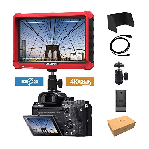 Lilliput A7s 7-inch 1920x1200 HD IPS Screen 500cd/m2 Camera Field Monitor 4K HDMI Input output Video For DSLR Mirrorless Camera SONY A7 A7S II A6300 A6500 Panasonic GH4 GH5 Canon 5D Mark IV 7D 70D NIKON DF D800 D810 DJI Ronin M