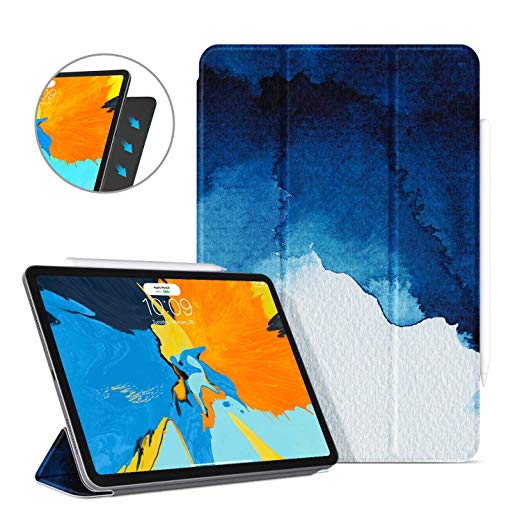 Ayotu Case for iPad Pro 11 Inch 2018,Strong Magnetic Ultra Slim Minimalist Smart Case with Auto Sleep/Wake,Support Cover's Back fold,Trifold Stand Cover for iPad Pro 11 Inch 2018,The Watercolor