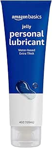 Amazon Basics Jelly Water Based Lube, 4 Fluid Ounce, Extra Thick Gel Personal Lubricant, Easy to Clean, Toy Friendly, Condom Compatible, 1 Pack