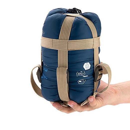 ECOOPRO Sleeping Bags Warm Weather Outdoor Camping Envelope Sleeping Bag for 3 Seasons (Spring, Summer, Fall) (Dark Blue)