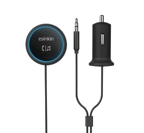 Bluetooth Car Kit Esinkin Hands Free Car Kit with One Port USB Car Charger for Car Audio Stereo System Answer Calls Control Music