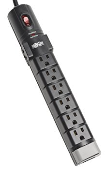 Tripp Lite 8 Outlet Surge Protector Power Strip, 6ft Cord Right Angle Plug, Tel/Modem, & $150K INSURANCE (TLP806TEL)