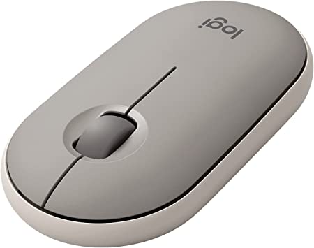 Logitech Pebble Wireless Mouse with Bluetooth or 2.4 GHz Receiver, Silent, Slim Computer Mouse with Quiet Clicks For Laptop, Notebook, iPad, PC and Mac - Sand