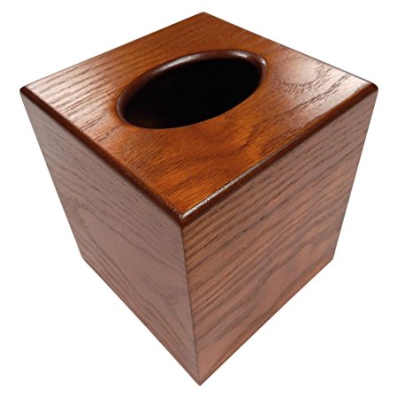 Powell Oak Wood Boutique Facial Tissue Box Cover / Wooden Holder / Paper Dispenser