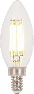 Westinghouse 5265100 4.5 Watt (60 Watt Equivalent) B11 Dimmable Clear Filament LED Light Bulb, Candelabra Base