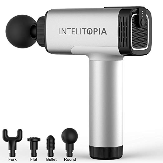 [Upgrade Version] Intelitopia Massage Gun, Powerful Cordless Handheld Deep Tissue Muscle Massager, Pure Wave Massager to Massage Different Parts of The Body Through The Most Comfortable Percussion