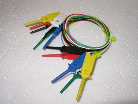 6pcs 6 Color Mini Smd Ic Test Hook Clip Grabber Jumper Wires & Interface Pins