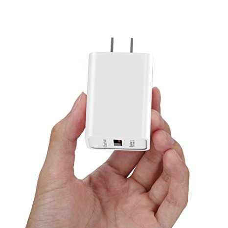 Yoobao Quick Charge USB Wall Charger YB-712 9V/2A Fast Charge Support Qualcomm Quick Charge 3.0 Compact Universal Home Travel Charger for iPhone Samsung Google HTC LG and More-White