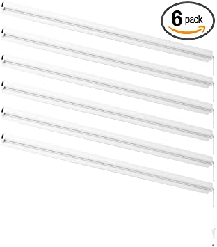 AmazonCommercial Linkable LED Utility Shop Light, 4-Foot, 3300 Lumens, 30 Watt, Energy Star and ETL Certified | Daylight, 6-Pack