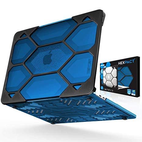 iBenzer Hexpact MacBook Pro 13 Inch Case 2018 2017 2016 Release A1989 A1706 A1708, Heavy Duty Protective Hard Case Shell Cover for Apple MacBook Pro 13 inch with/Without Touch Bar, Blue, HT13CYBL