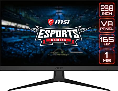 MSI Optix G243 - Esports Gaming Monitor with 165Hz Refresh Rate, 23.8 inches (60.4 cm),16:9 (1920 x 1080), 1ms, FreeSync Premium, Anti-Glare Frameless Monitor with HDMI CEC, DP, Night Vision - Black