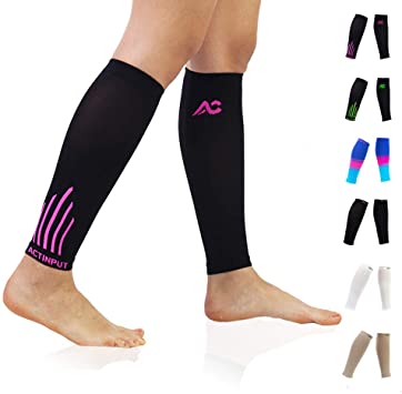 Calf Compression Sleeves - Leg Compression Socks for Runners, Shin Splint, Varicose Vein & Calf Pain Relief - Calf Guard Great for Running, Cycling, Maternity, Travel, Nurses