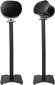 shinar Metal 2 Pack Speaker Stands Compatible with SONOS Era 300 with Adjustable Swivels up to 360° / Tilts -70° /  70° Floor Stand for Sonos Era 300 (Black)