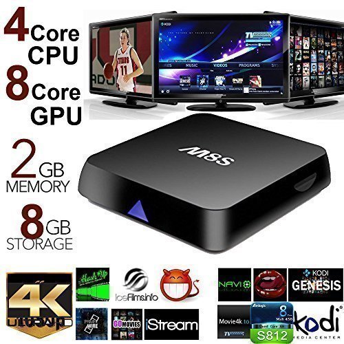 KODI Fully loaded M8S TV Box Amlogic S812 Quad Core 4K Streaming Media Player TV Box H.265 Airplay Miracast 3D Blu-ray 4K Stream Smart HTPC 2G/8G